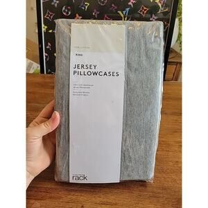 NEW Nordstrom Rack 100% Cotton Count 2 Pieces King Pillowcase Set 40"X21" Gray